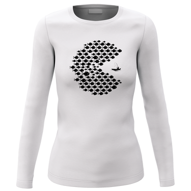 Fishing Pacman Style Women Long Sleeve Shirt